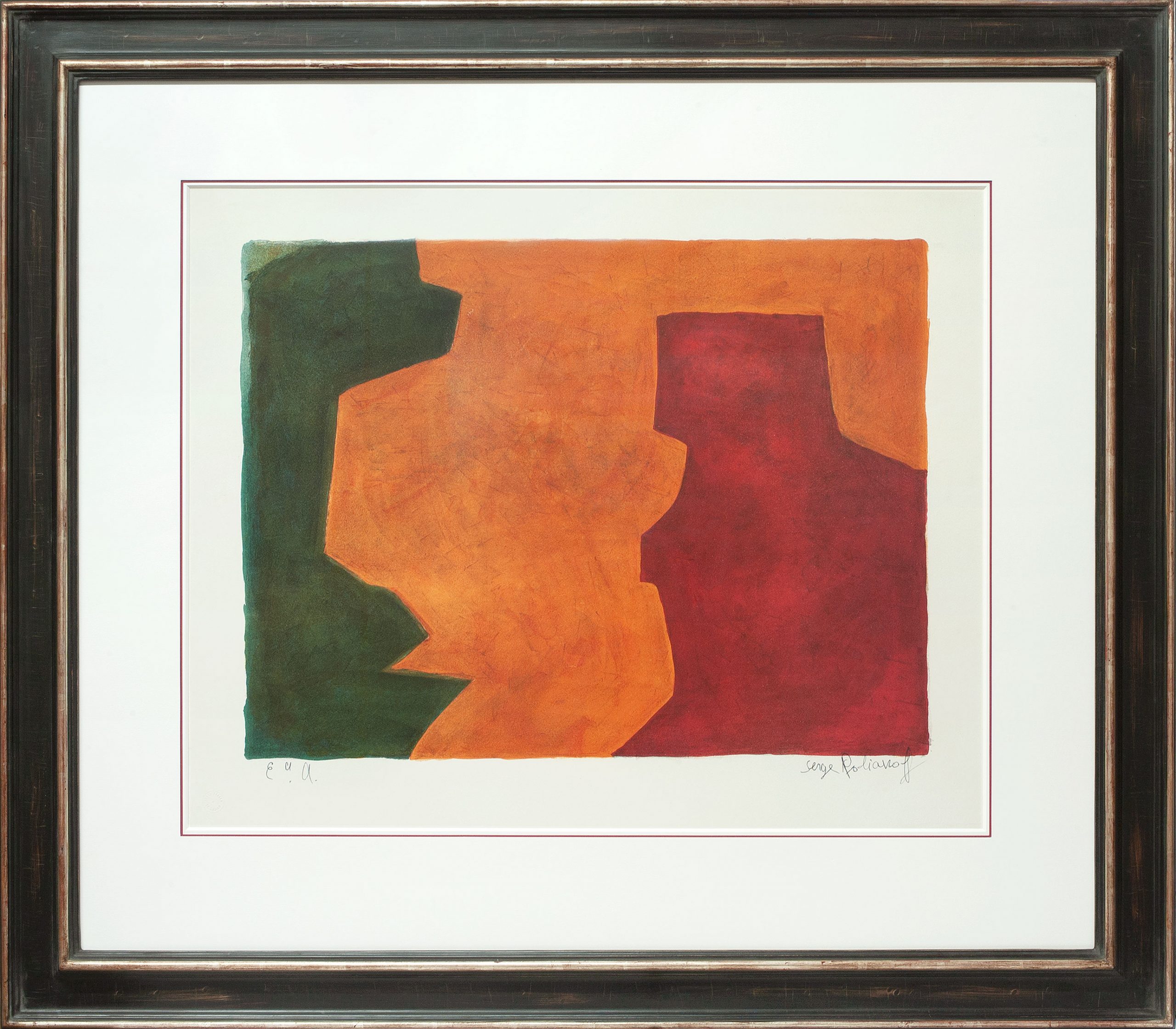 Serge Poliakoff, Composition verte et orange, Galerie Française