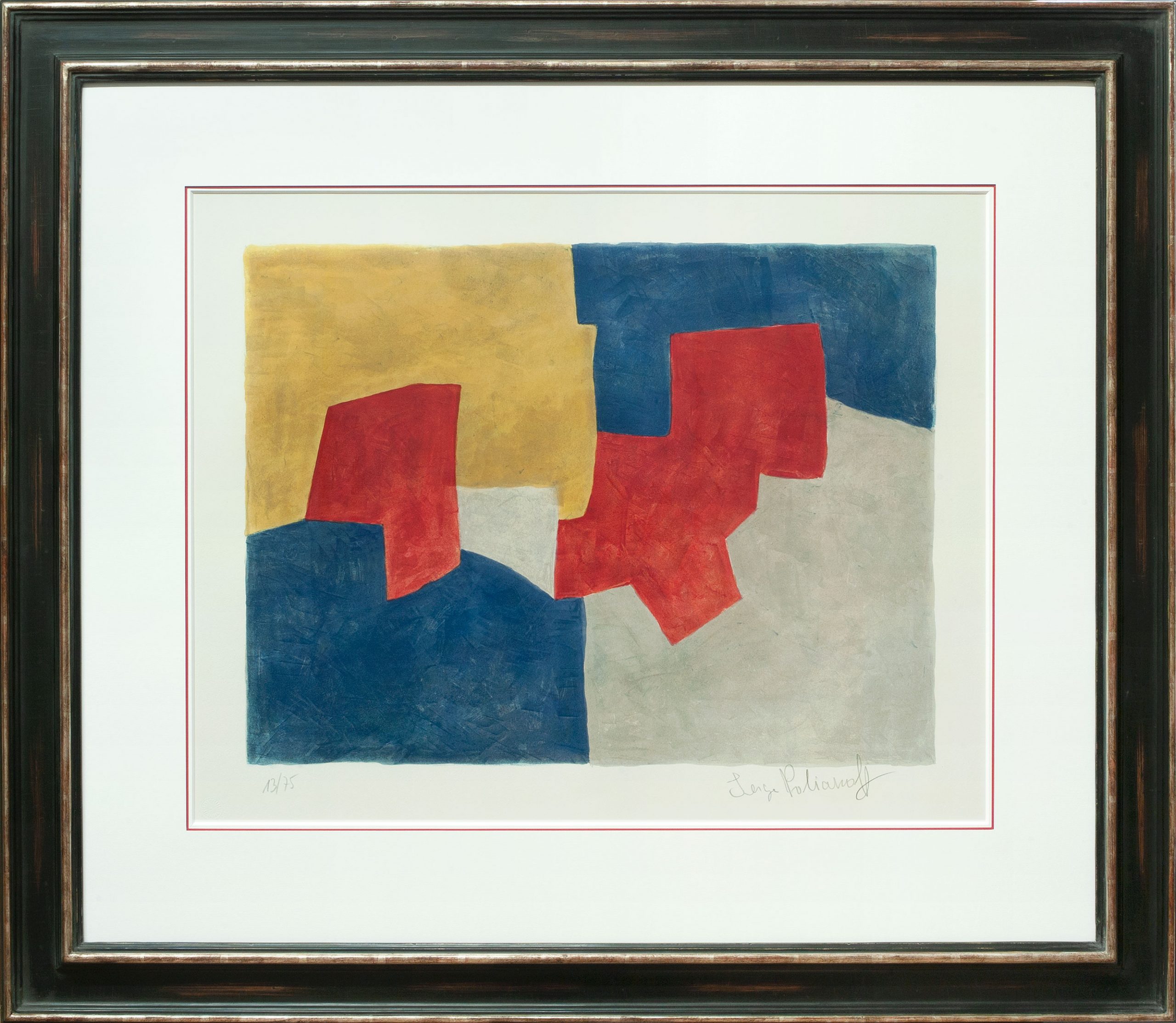 Serge Poliakoff, Composition bleue-grise-rouge-jaune, Galerie Française