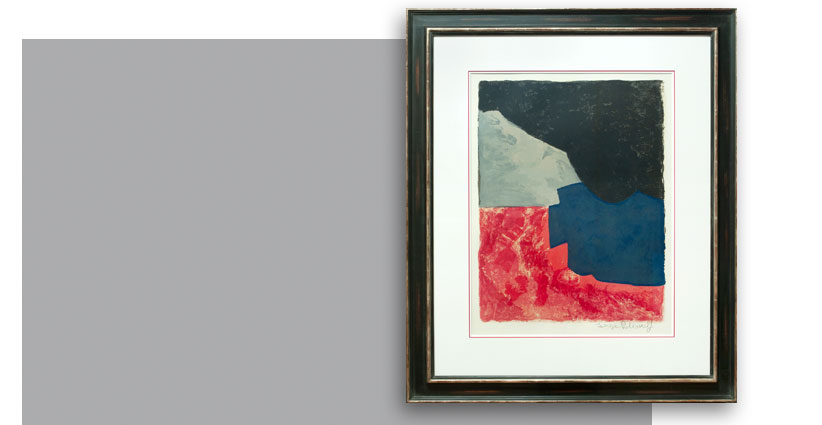 Serge Poliakoff, Composition rouge, grise et noire, Galerie Française