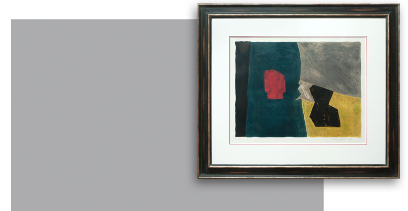 Serge Poliakoff, Composition bleue, jaune et grise, Galerie Française