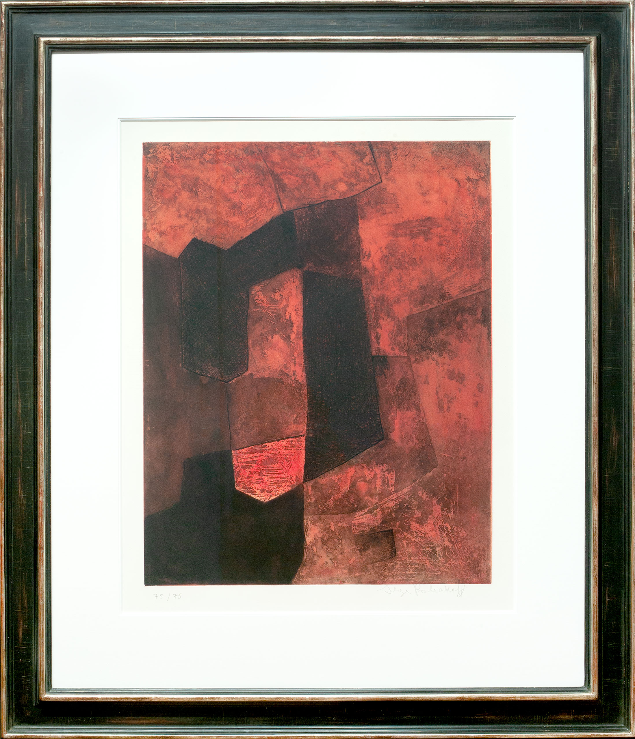 Serge Poliakoff, Composition brune et rouge, Galerie Française