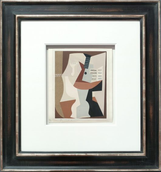 Pablo Picasso «Guéridon, guitare et partition II» Galerie Française