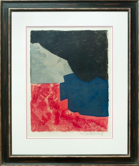 Serge Poliakoff, Composition rouge, grise et noire, Galerie Française